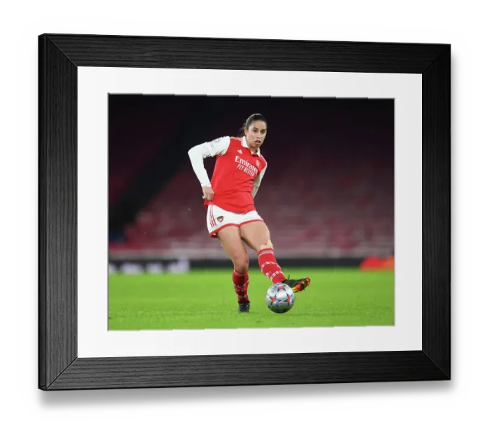 Framed Print : Arsenal's Kim Little: Unwavering Focus and Determination Before Arsenal Women vs. Olympique Lyonnais - UEFA Women's Champions League (2022-23)
