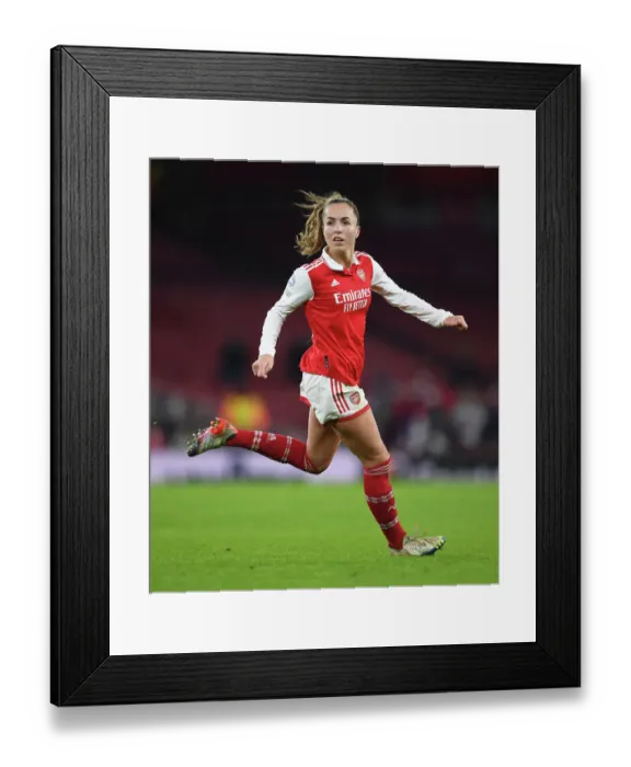Framed Print : Arsenal FC - Kim Little's Shirt in Arsenal Women's Champions League Showdown vs. Olympique Lyonnais (December 2022)