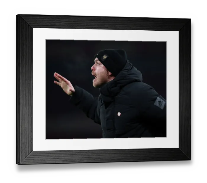 Framed Print : Arsenal FC: Kim Little's Unwavering Focus and Determination in the Changing Room Before Arsenal Women vs Olympique Lyonnais - UEFA Women's Champions League (2022-23)