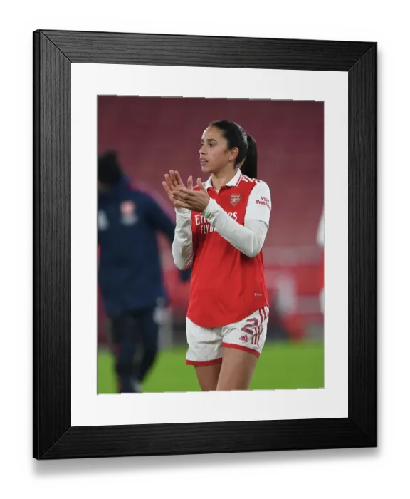 Framed Print : Arsenal's Kim Little: Pre-Match Focus Ahead of Champions League Clash with Olympique Lyonnais (2022-23)