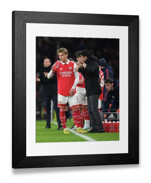 Framed Print : Arsenal's Arteta and Odegaard Leading the Charge Against Juventus in 2022-23 Friendly Framed Print : Arsenal's Arteta and Odegaard Leading the Charge Against Juventus in 2022-23 Friendly