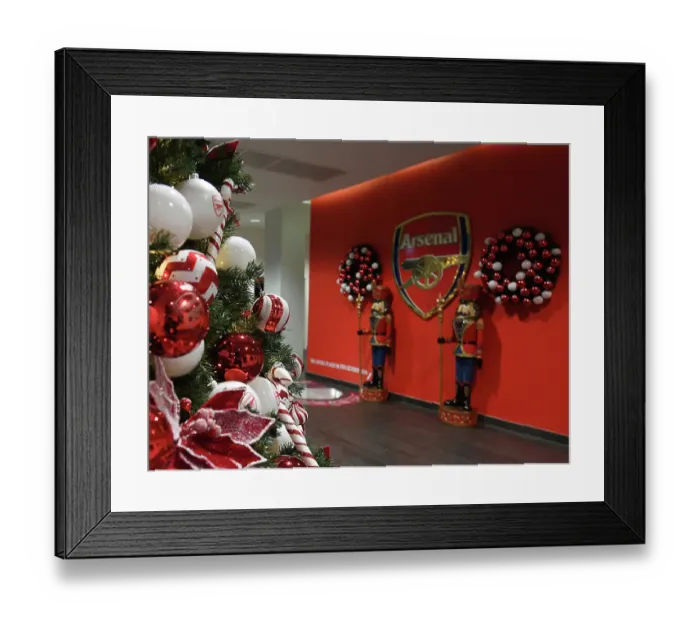 Framed Print : Arsenal vs Juventus: Emirates Stadium Bedecked for the Holidays Framed Print : Arsenal vs Juventus: Emirates Stadium Bedecked for the Holidays