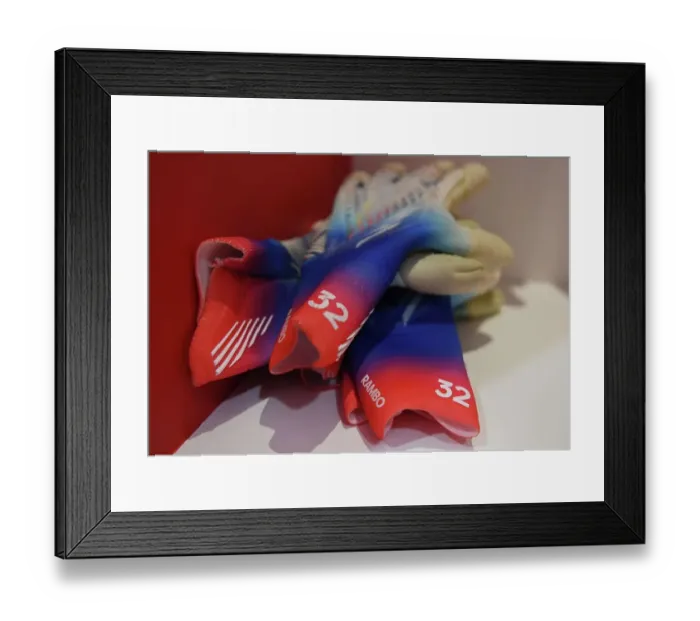 Framed Print : Arsenal FC: Pre-Match Moments - Aaron Ramsdale's Gloves, Emirates Stadium (Arsenal vs Juventus, 2022-23) Framed Print : Arsenal FC: Pre-Match Moments - Aaron Ramsdale's Gloves, Emirates Stadium (Arsenal vs Juventus, 2022-23)