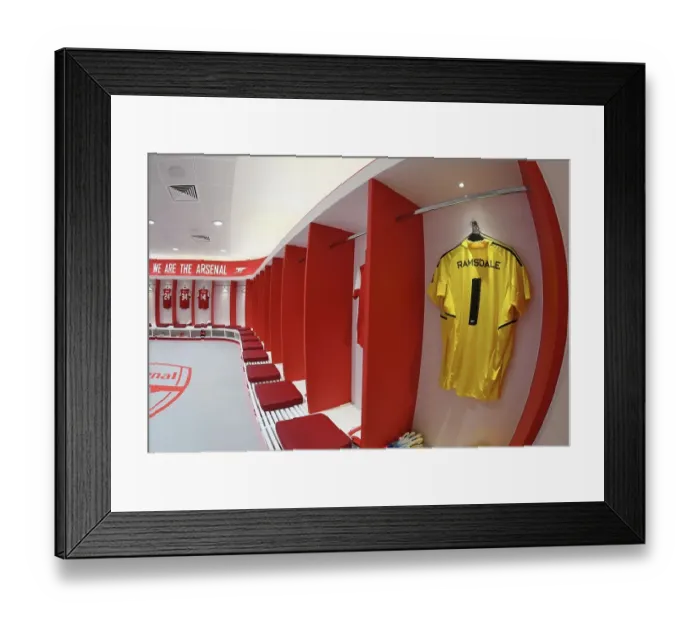 Framed Print : Arsenal Changing Room: Aaron Ramsdale's Shirt Before Arsenal vs Juventus (2022-23) Framed Print : Arsenal Changing Room: Aaron Ramsdale's Shirt Before Arsenal vs Juventus (2022-23)