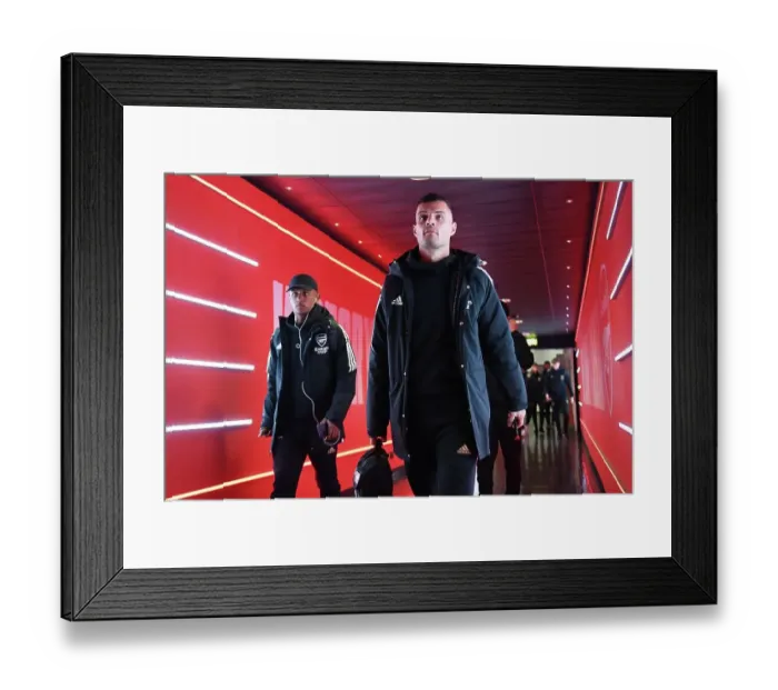 Framed Print : Arsenal's Granit Xhaka Gears Up for Arsenal vs Juventus Friendly at Emirates Stadium Framed Print : Arsenal's Granit Xhaka Gears Up for Arsenal vs Juventus Friendly at Emirates Stadium