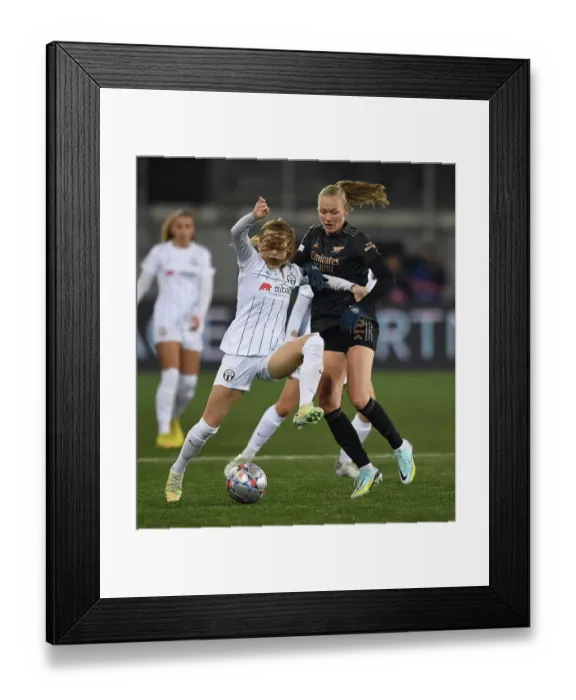 Framed Print : Arsenal vs. FC Zurich: A Battle in the UEFA Women's Champions League, Schaffhausen 2022