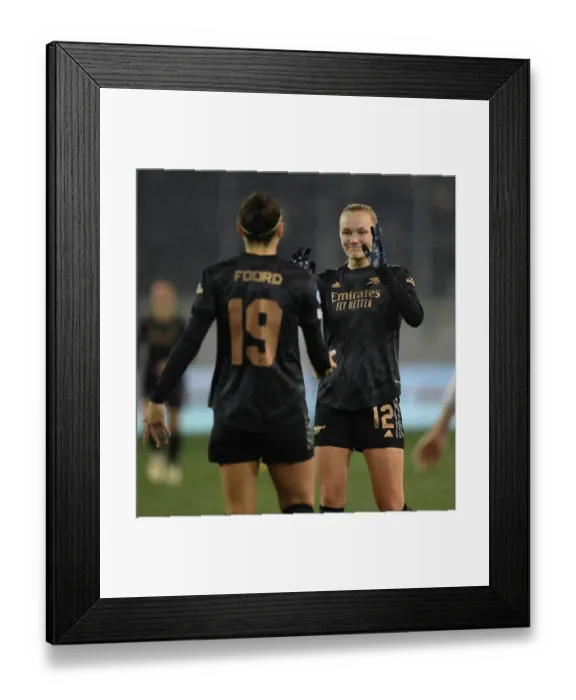 Framed Print : Arsenal Women's Dominance: Frida Maanum Scores Hat-Trick Against FC Zurich in UEFA Women's Champions League