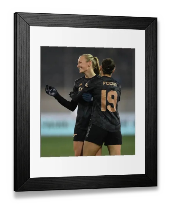 Framed Print : Arsenal Women's European Supremacy: Frida Maanum's Hat-trick Secures UEFA Champions League Victory
