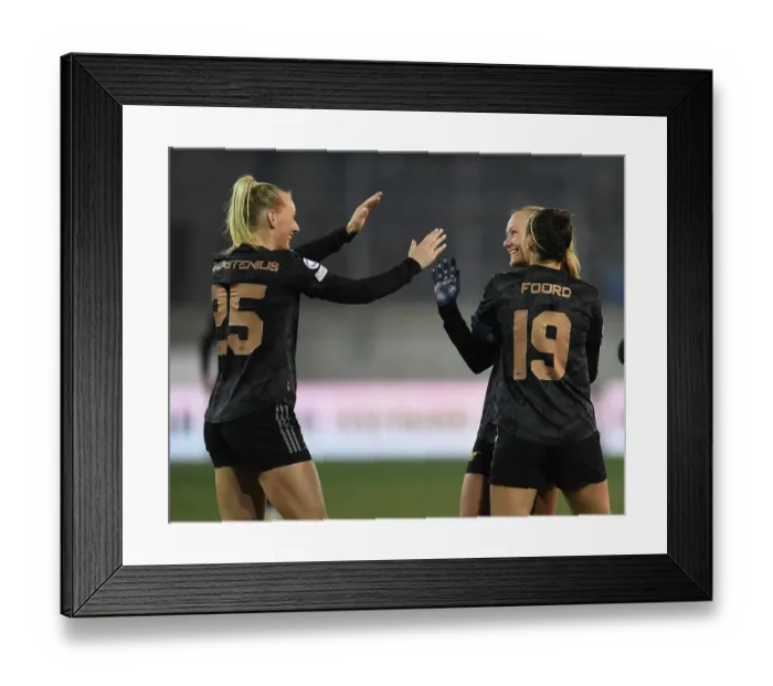 Framed Print : Arsenal Women's Dominance: Frida Maanum's Hat-Trick Seals Group C Victory vs. FC Zurich Women