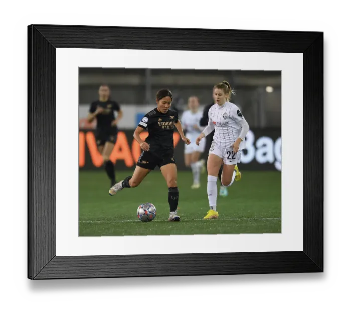Framed Print : FC Zurich Frauen vs. Arsenal Women FC: Group C - UEFA Women's Champions League Clash in Schaffhausen