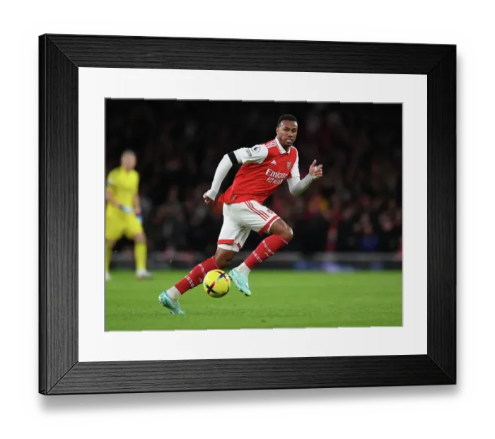 Framed Print : Gabriel Magalhaes in Action: Arsenal vs. West Ham United, Premier League 2022-23
