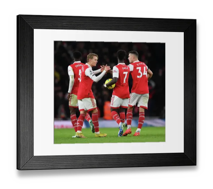 Framed Print : Bukayo Saka Scores First Goal: Arsenal's Triumph over West Ham United in the 2022-23 Premier League