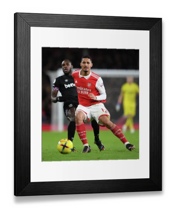 Framed Print : Saliba vs. Antonio: A Premier League Showdown at the Emirates Framed Print : Saliba vs. Antonio: A Premier League Showdown at the Emirates