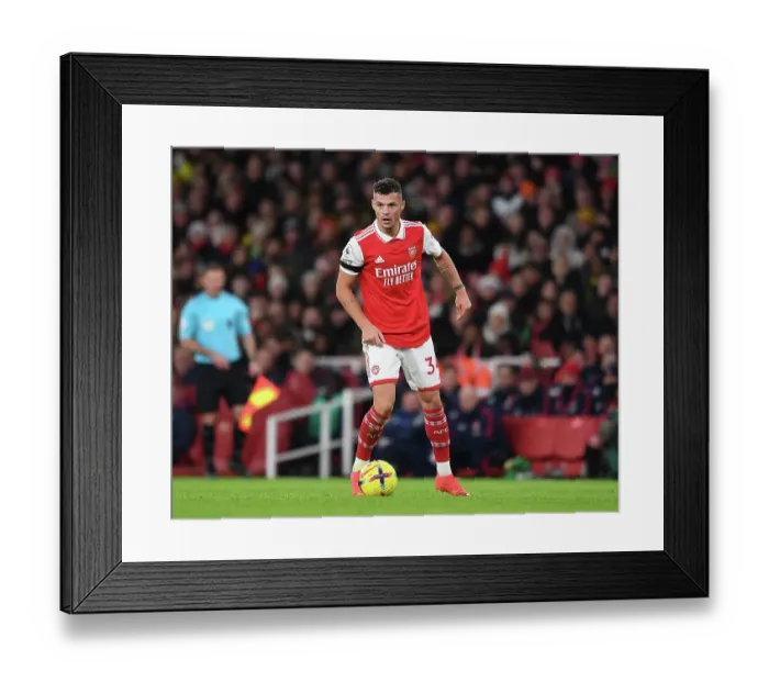 Framed Print : Granit Xhaka: In Action for Arsenal Against West Ham United, Premier League 2022-23