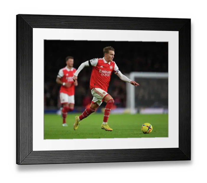 Framed Print : Martin Odegaard's Brilliant Performance: Arsenal's Christmas Triumph Over West Ham United