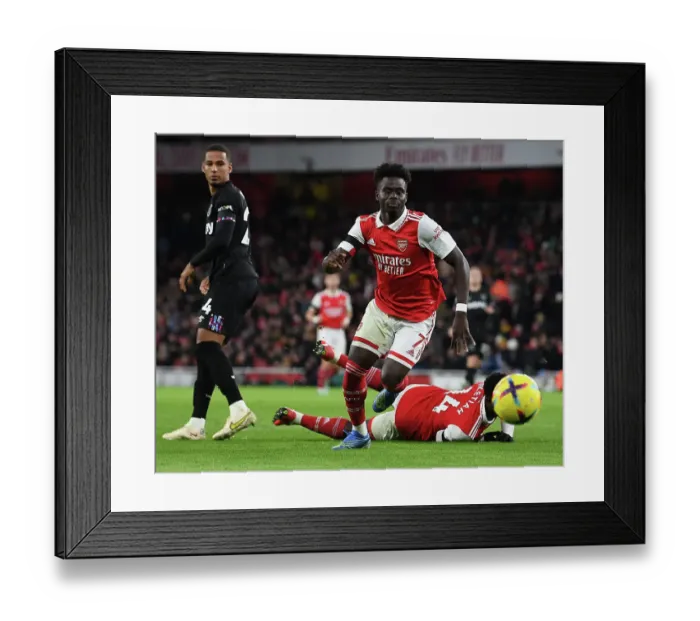Framed Print : Bukayo Saka in Action: Arsenal vs. West Ham United, Premier League 2022-23