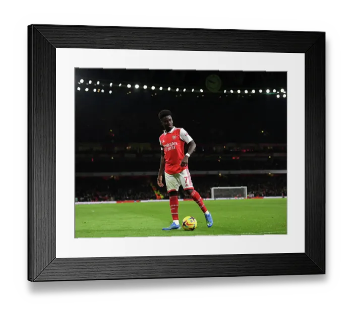 Framed Print : Arsenal's Bukayo Saka in Action: Arsenal vs. West Ham United, Premier League 2022-23