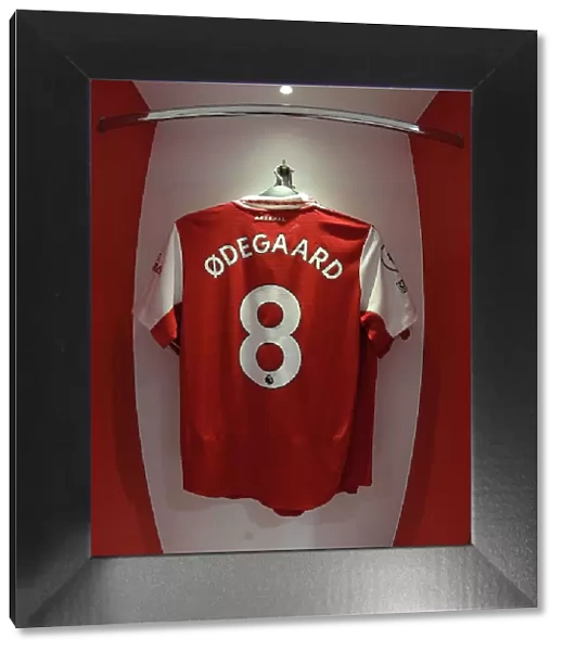 Arsenal FC: Eddie Nketiah's Match-Ready Shirt in Emirates Changing Room (2022-23)