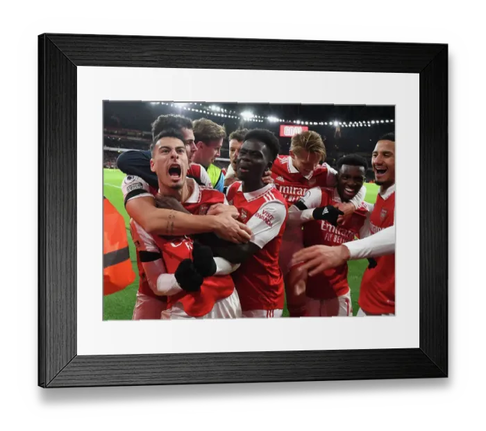 Framed Print : Martinelli Scores Second Goal: Arsenal's Triumph over West Ham United (2022-23)