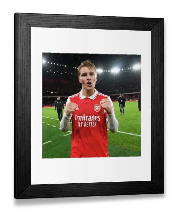 Framed Print : Arsenal Celebrate Holiday Victory: Arsenal FC 1-0 West Ham United (2022-23)
