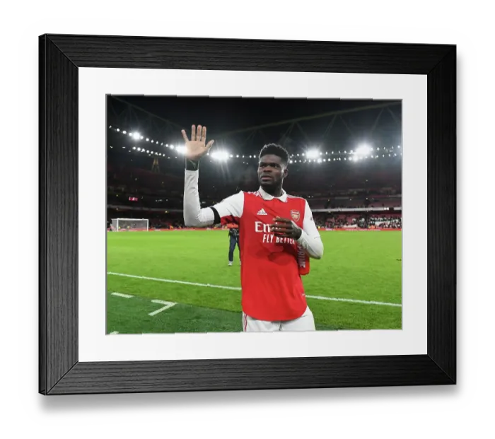 Framed Print : Thomas Partey's Emotional Reaction: Arsenal vs. West Ham United, Premier League 2022-23