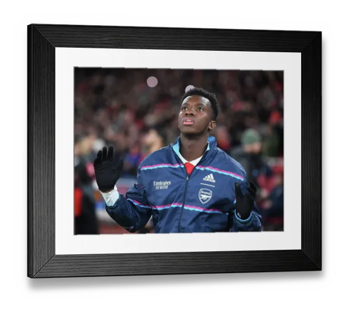 Framed Print : Arsenal's Eddie Nketiah Readies for West Ham Clash in 2022-23 Premier League