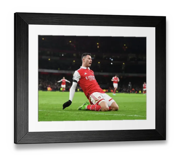 Framed Print : Martinelli's Brace: Arsenal's Victory Over West Ham in Premier League Clash