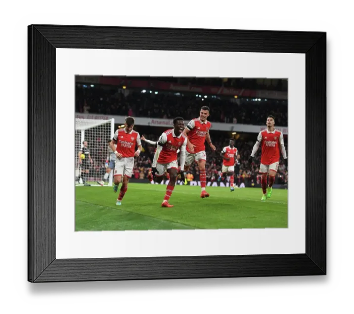 Framed Print : Arsenal's Eddie Nketiah Scores Third Goal vs. West Ham United in 2022-23 Premier League Framed Print : Arsenal's Eddie Nketiah Scores Third Goal vs. West Ham United in 2022-23 Premier League