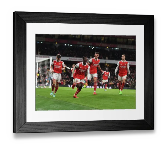 Framed Print : Arsenal: Nketiah Scores, Tierney and Xhaka Celebrate Double Delight vs West Ham (2022-23) Framed Print : Arsenal: Nketiah Scores, Tierney and Xhaka Celebrate Double Delight vs West Ham (2022-23)