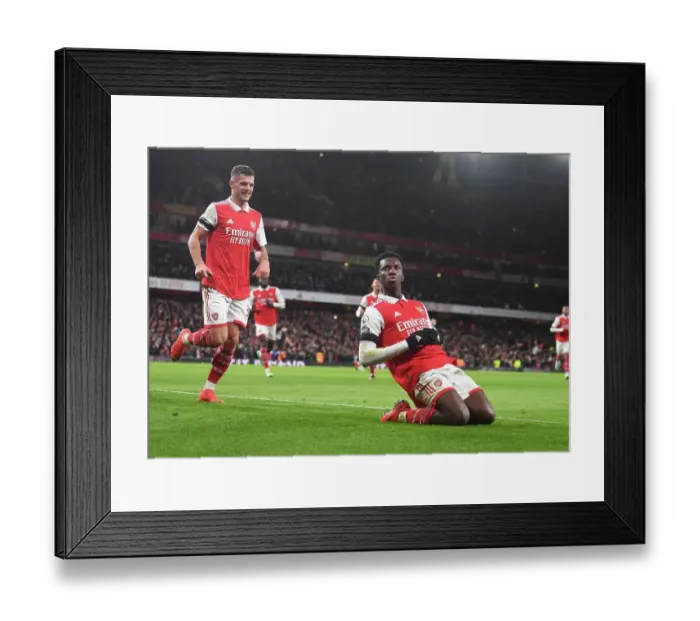 Framed Print : Nketiah Scores His Second: Arsenal's Triumph Over West Ham in the 2022-23 Premier League