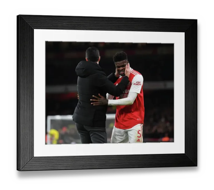 Framed Print : Mikel Arteta Consoles Distressed Thomas Partey After Substitution: A Moment of Comfort and Support at Arsenal vs West Ham (2022-23) Framed Print : Mikel Arteta Consoles Distressed Thomas Partey After Substitution: A Moment of Comfort and Support at Arsenal vs West Ham (2022-23)