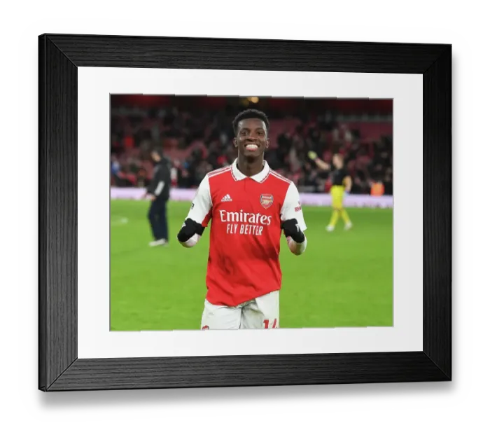 Framed Print : Arsenal's Eddie Nketiah: Celebrating Victory Over West Ham United in the 2022-23 Premier League Framed Print : Arsenal's Eddie Nketiah: Celebrating Victory Over West Ham United in the 2022-23 Premier League