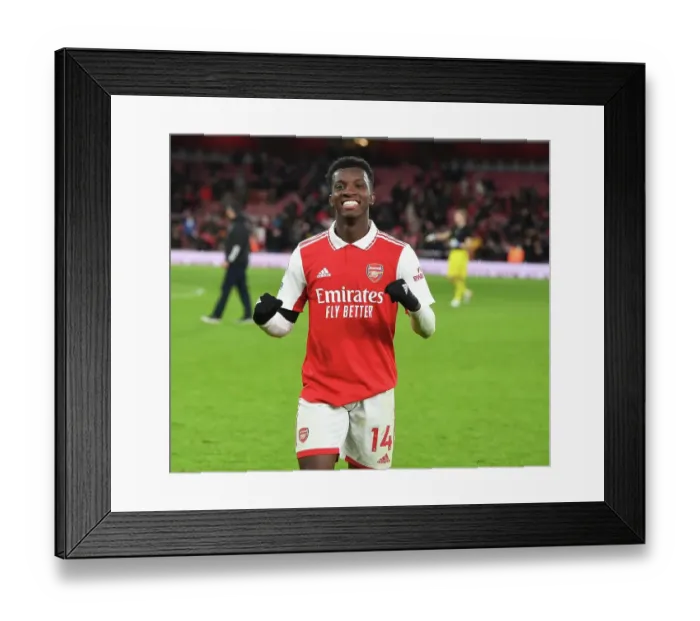 Framed Print : Arsenal's Eddie Nketiah Celebrates Goal Against West Ham in 2022-23 Premier League