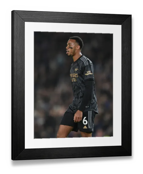 Framed Print : Gabriel Magalhaes in Action: Arsenal vs. Brighton & Hove Albion, Premier League 2022-23