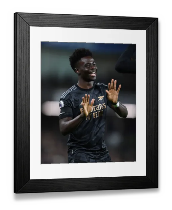Framed Print : Bukayo Saka Scores First Goal: Arsenal's Triumph at Brighton & Hove Albion (2022-23)