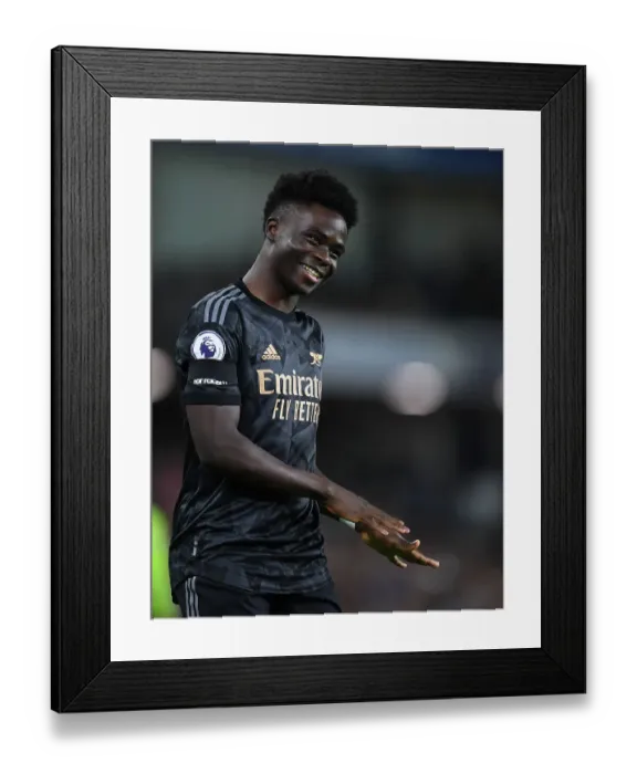 Framed Print : Bukayo Saka Scores First Premier League Goal: Arsenal Triumphs Over Brighton & Hove Albion (December 2022)