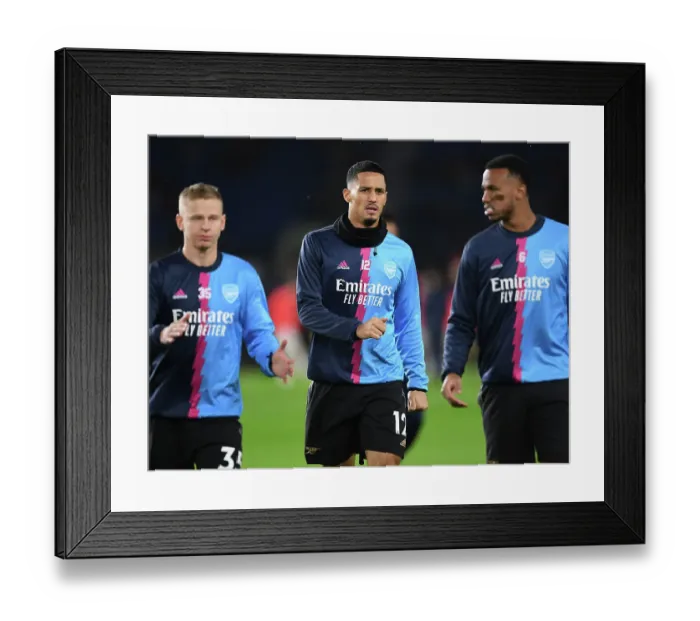 Framed Print : Arsenal's William Saliba Prepares for Brighton Clash in Premier League 2022-23