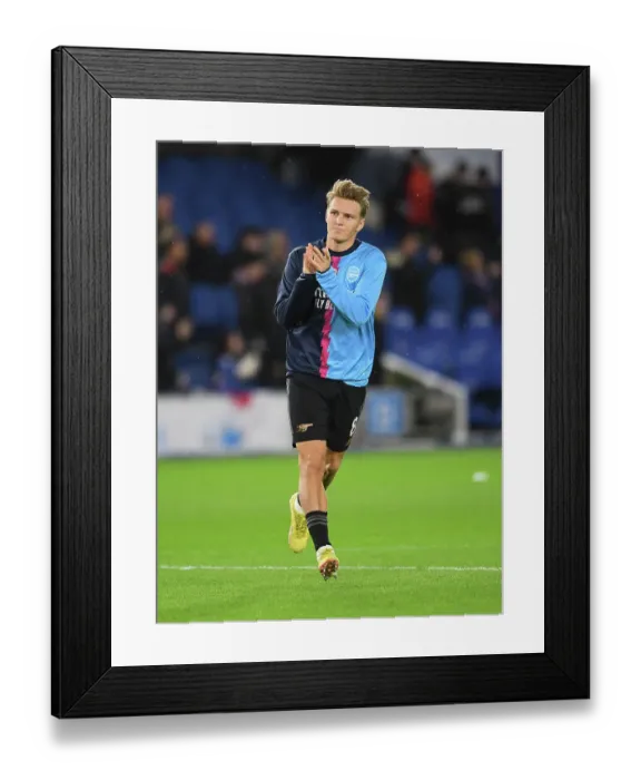 Framed Print : Arsenal's Martin Odegaard Gears Up for Brighton Clash in Premier League 2022-23