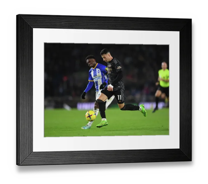 Framed Print : Gabriel Martinelli's Brace: Arsenal's 4-1 Triumph Over Brighton & Hove Albion in the 2022-23 Premier League Framed Print : Gabriel Martinelli's Brace: Arsenal's 4-1 Triumph Over Brighton & Hove Albion in the 2022-23 Premier League