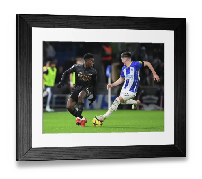 Framed Print : Brighton vs. Arsenal: Nketiah Clashes with Gilmour in Premier League Showdown Framed Print : Brighton vs. Arsenal: Nketiah Clashes with Gilmour in Premier League Showdown