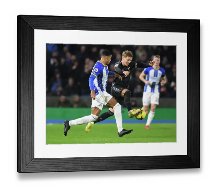 Framed Print : Odegaard Clashes with Colwill: Brighton vs. Arsenal, Premier League 2022-23