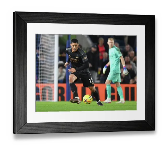 Framed Print : William Saliba's Premier League Debut: Arsenal vs. Brighton & Hove Albion (2022-23)