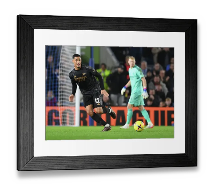 Framed Print : William Saliba in Action: Arsenal vs. Brighton & Hove Albion, Premier League 2022-23 Framed Print : William Saliba in Action: Arsenal vs. Brighton & Hove Albion, Premier League 2022-23