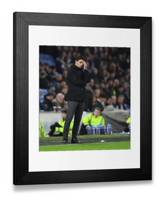 Framed Print : Mikel Arteta Leads Arsenal in Premier League Battle against Brighton (2022-23)