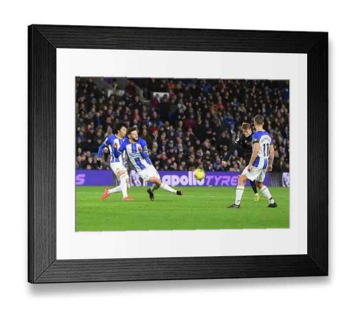 Framed Print : Martin Odegaard Scores the Second Goal: Arsenal Triumphs over Brighton & Hove Albion in the Premier League (December 31, 2022)