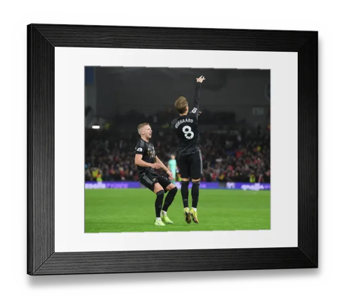 Framed Print : Arsenal's Unstoppable Duo: Odegaard and Zinchenko's Celebration of Second Goal Against Brighton (2022-23) Framed Print : Arsenal's Unstoppable Duo: Odegaard and Zinchenko's Celebration of Second Goal Against Brighton (2022-23)