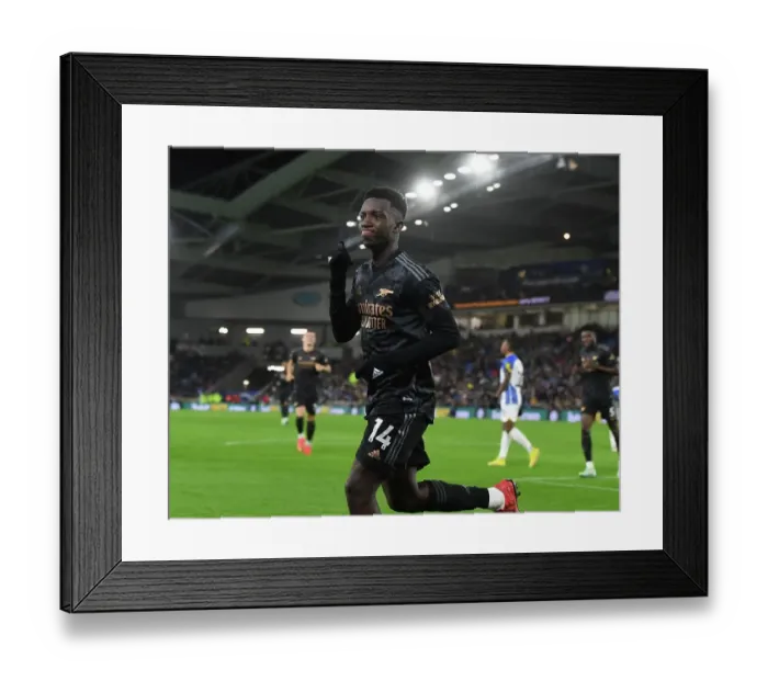 Framed Print : Eddie Nketiah Hat-Trick: Arsenal's Victory Over Brighton in Premier League 2022-23