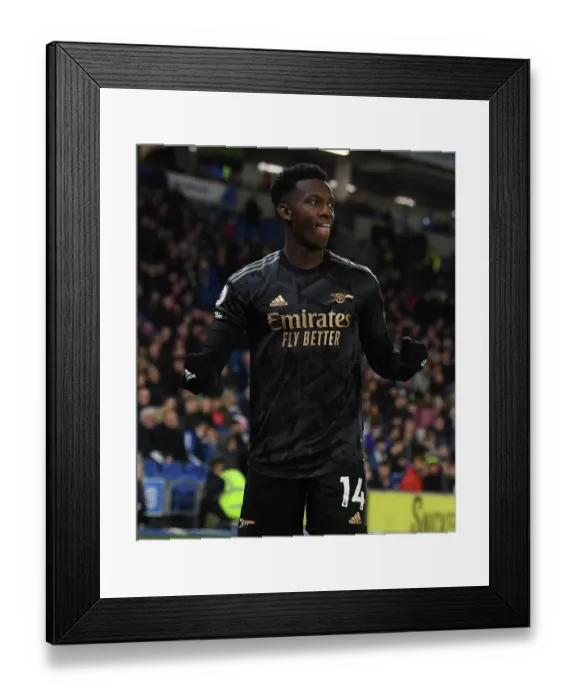 Framed Print : Eddie Nketiah Hat-Trick: Arsenal's Triumph over Brighton in the Premier League 2022-23 Framed Print : Eddie Nketiah Hat-Trick: Arsenal's Triumph over Brighton in the Premier League 2022-23