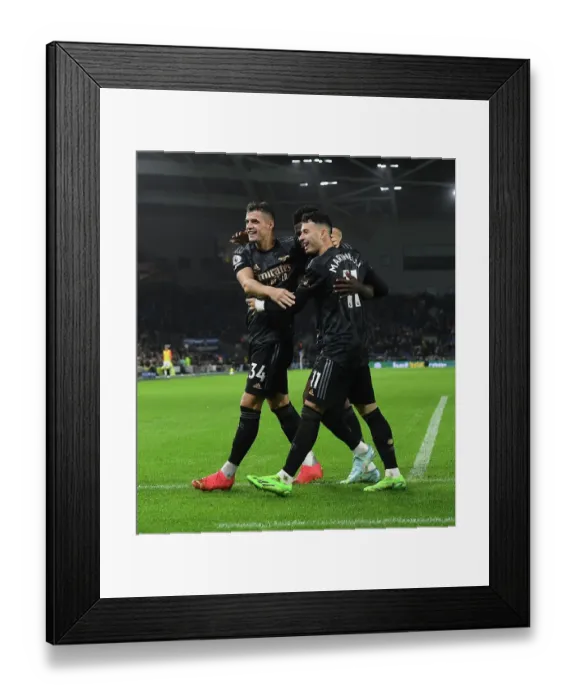Framed Print : Arsenal's Eddie Nketiah Scores Third Goal vs. Brighton & Hove Albion in 2022-23 Premier League