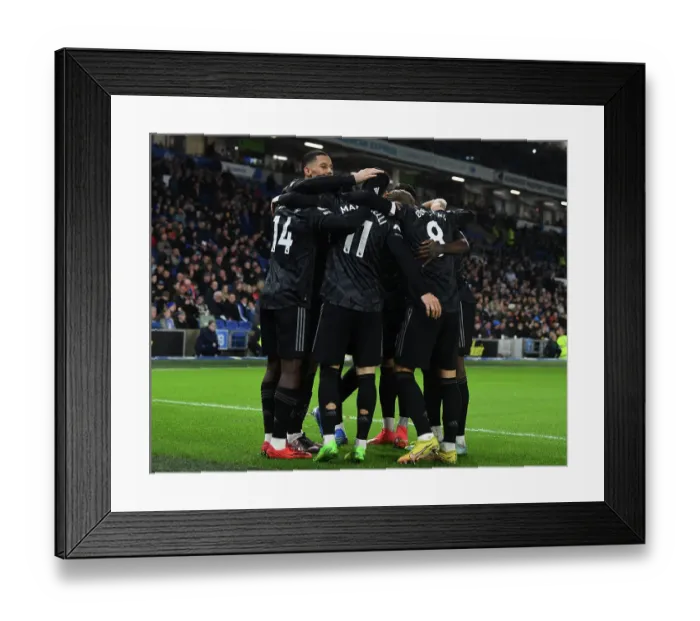 Framed Print : Arsenal's Eddie Nketiah Scores Hat-Trick: Arsenal's Triumph over Brighton in the Premier League 2022-23
